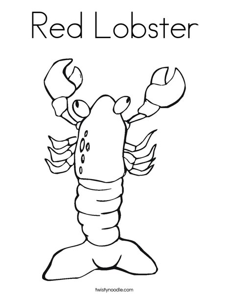 Red lobster coloring page