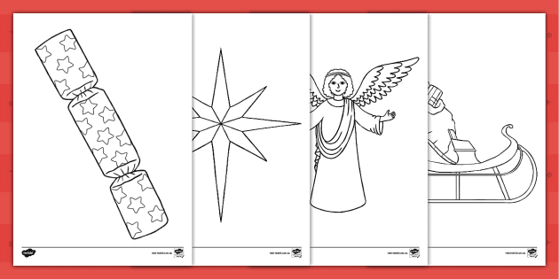 Christmas colouring pages teacher made