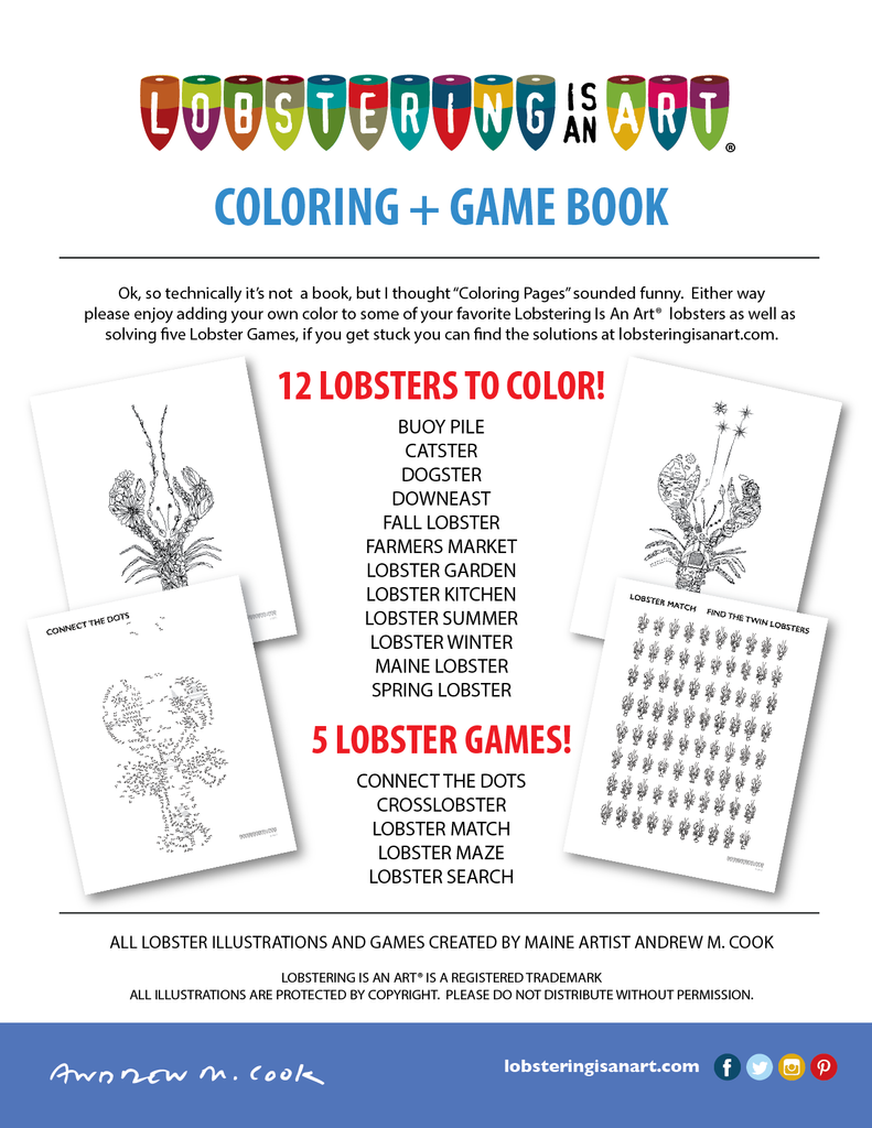 Coloring game book â lobstering is an art