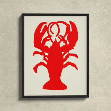 Birch laneâ red lobster framed on paper print