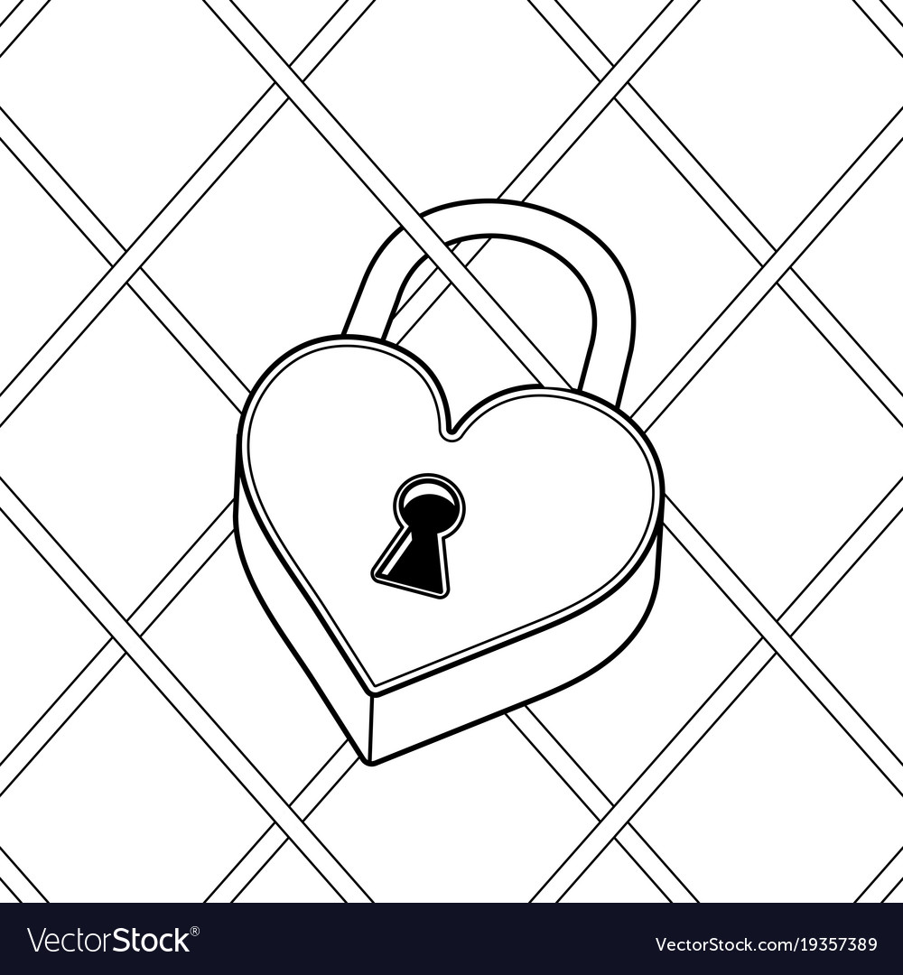 Heart shaped lock coloring book royalty free vector image