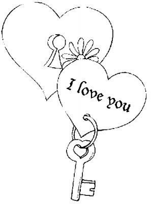 Elegant heart lock coloring pages