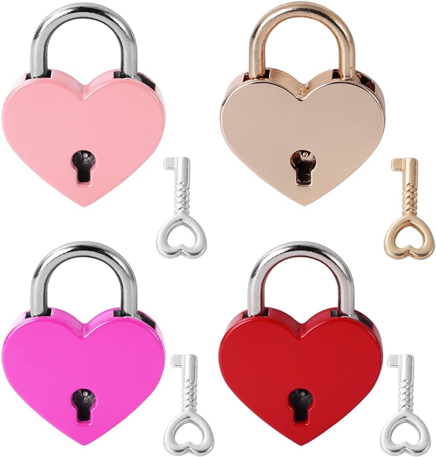 Pcs diary lock and key set heart lock mini lock small love lock for diary book jewelry storage box locker decor valentine gift multicolor