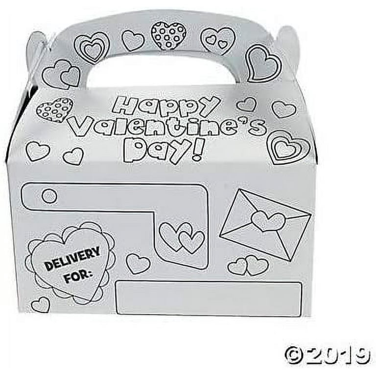 Color your own valentine mail box