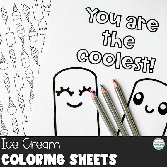 Ice cream coloring pages printable for kids valentines day coloring page set valentine ice cream party class party valentines