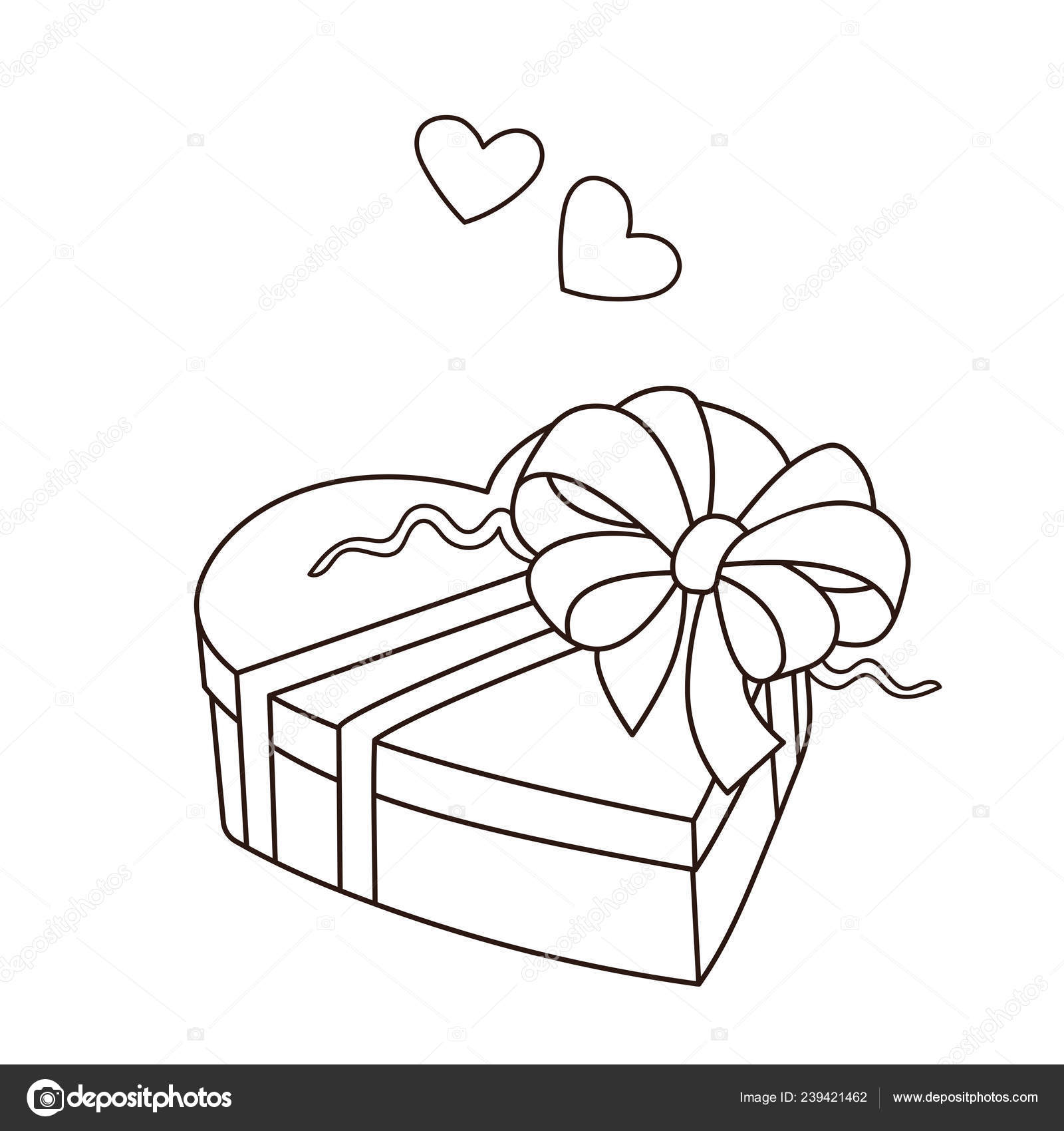 Coloring page outline gift birthday valentines day coloring book kids stock vector by oleon