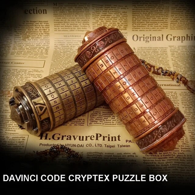 Davinci code cryptex locker puzzle box free with lotr rings couple lovers birthday valentines day gifts