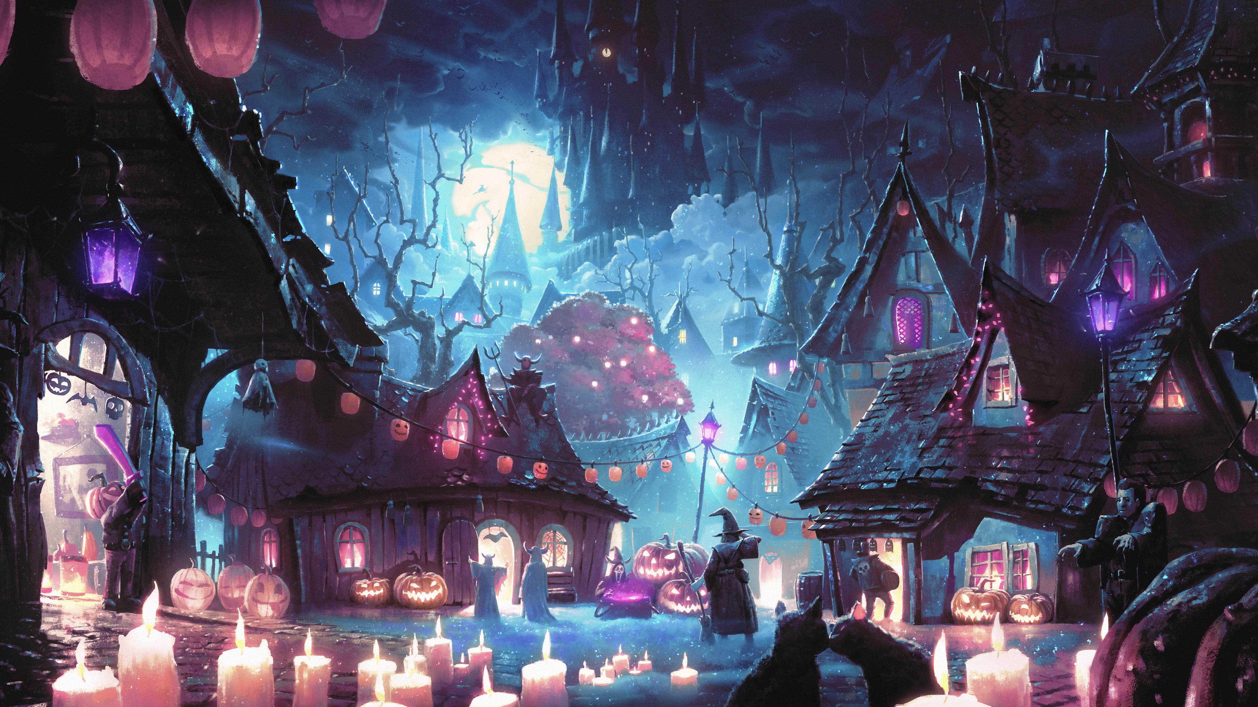 Anyone willing to animate my favorite halloween wallpaper some life to the lights light fog on the ground etc would be awesome rwallpaperengine