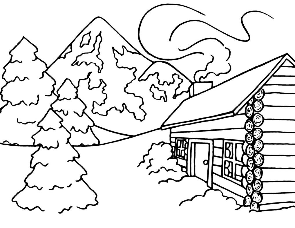 Log cabin coloring page by cetivarose on