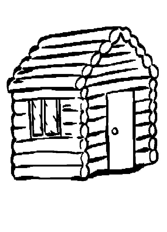 Log cabin coloring sheet