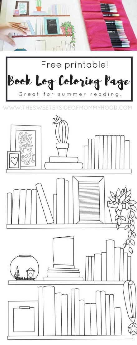 Free printable book log coloring page