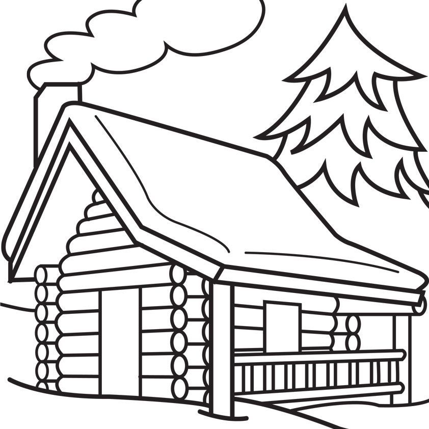 Log cabin coloring page coloring pages coloring book pages coloring books