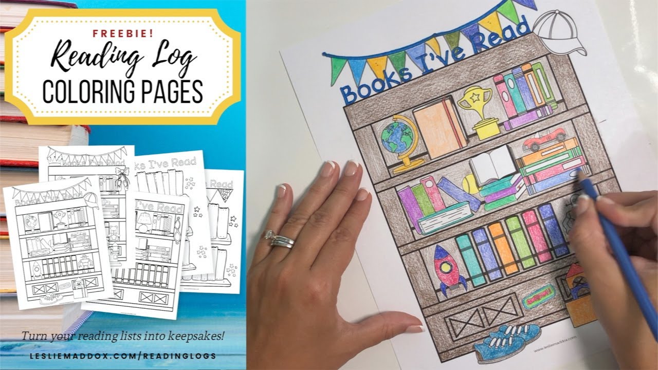 Free coloring reading log printable