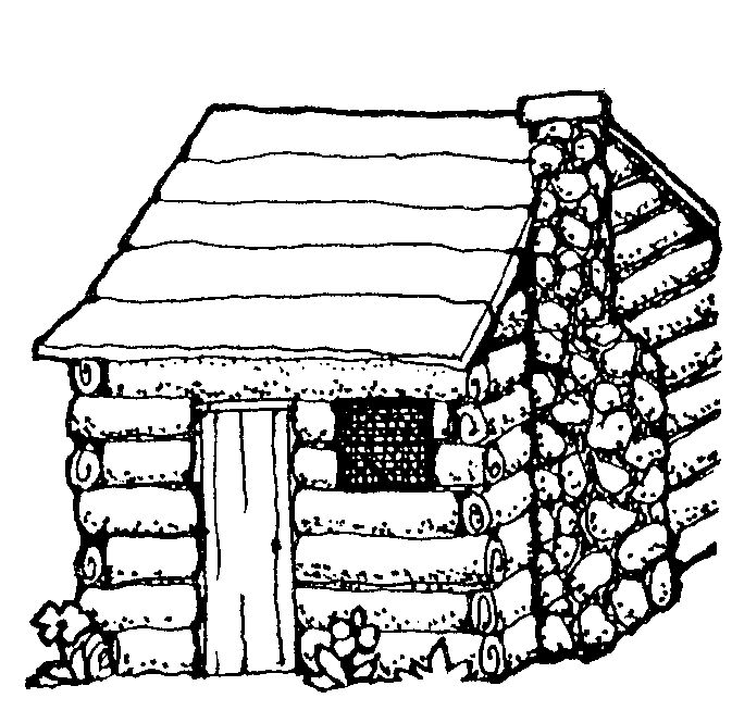 Log cabin coloring page clipart panda