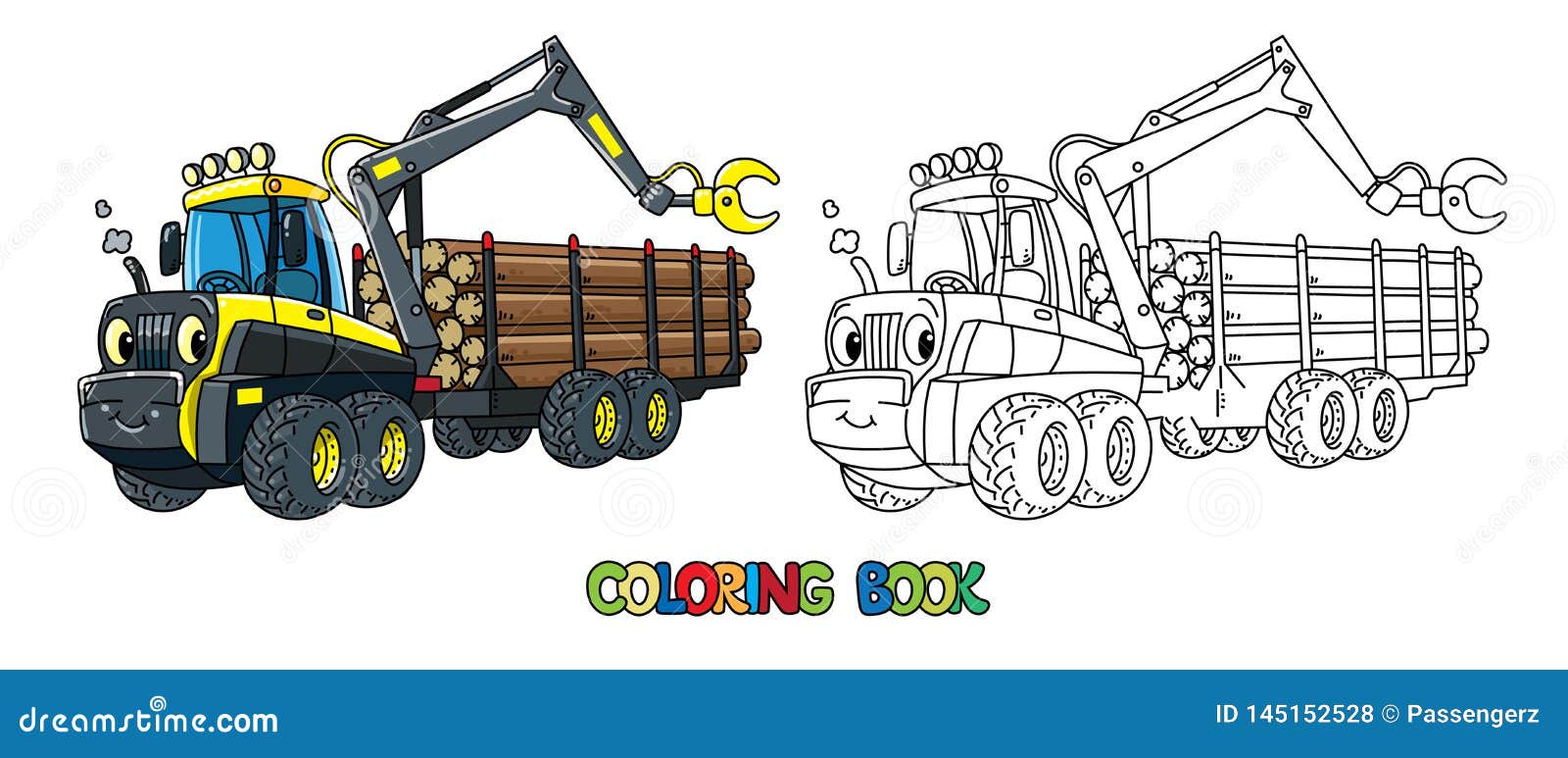 Logging truck coloring stock illustrations â logging truck coloring stock illustrations vectors clipart