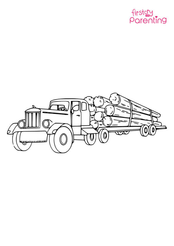 Simple truck coloring page for kids