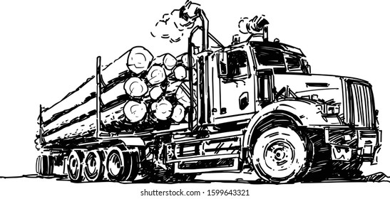 Logging truck over royalty