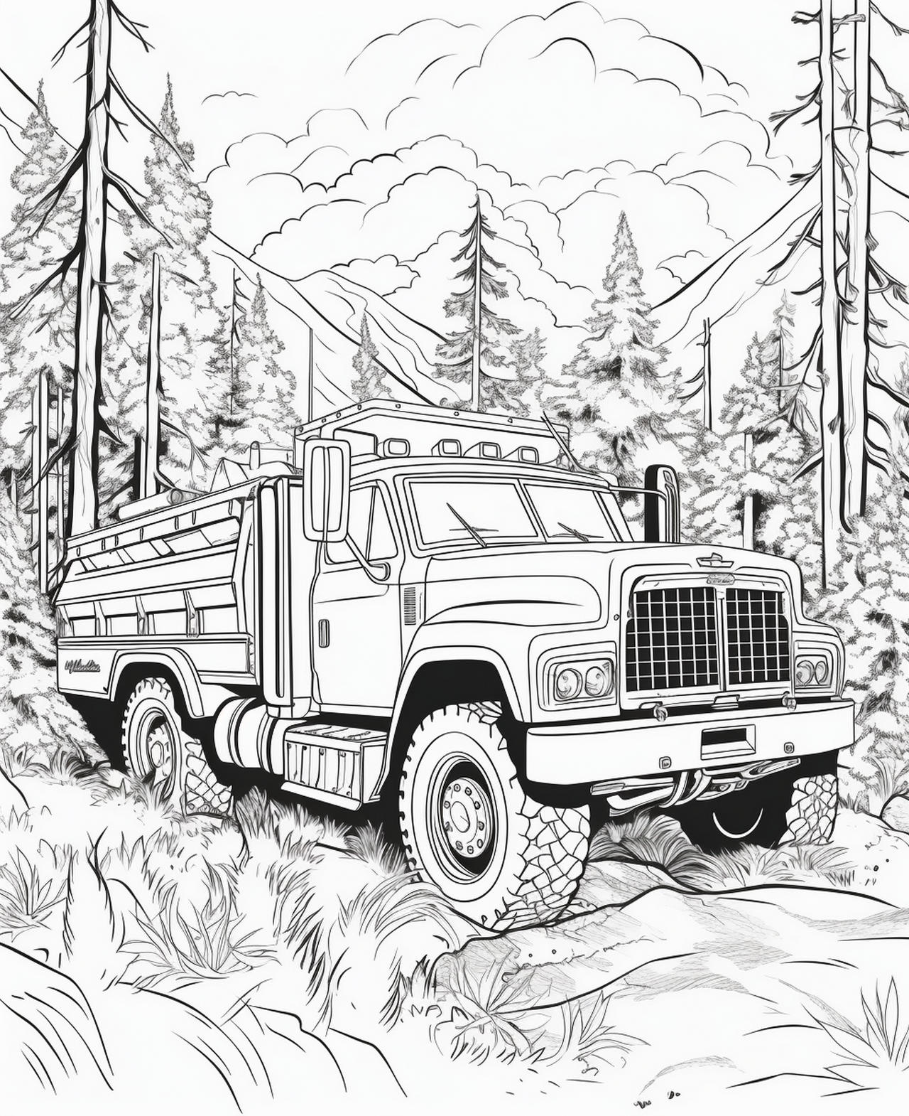 Fire trucks coloring pages in premium quality by coloringbooksart on