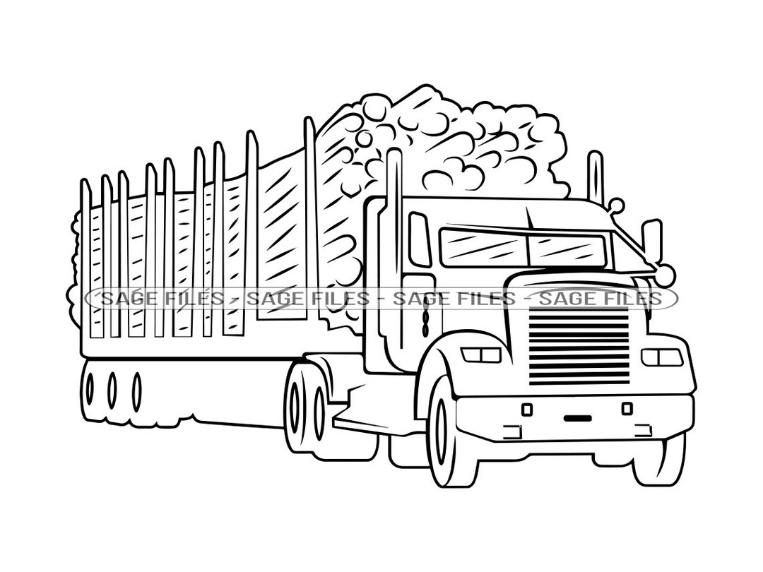 Logging truck outline svg truck svg trucking svg logging svg truck clipart truck files for cricut cut files for silhouette png