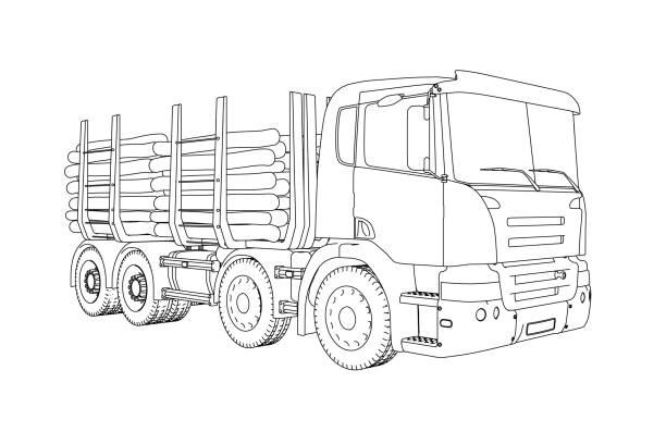 Logging truck illustration stock illustrations royalty