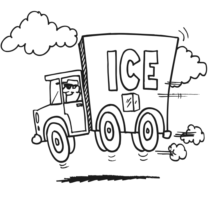 Truck coloring page ice truck