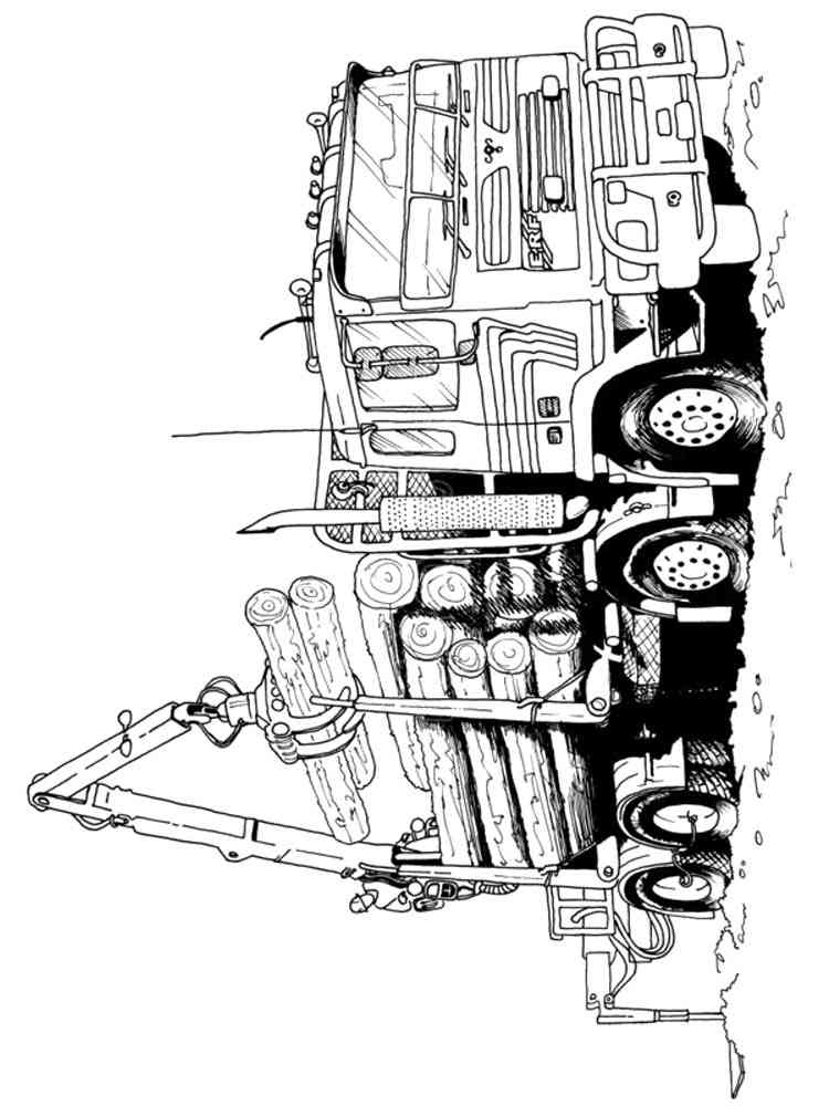 Log truck coloring pages