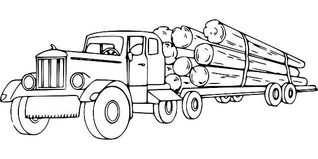 Download logging log truck hauling logs royalty