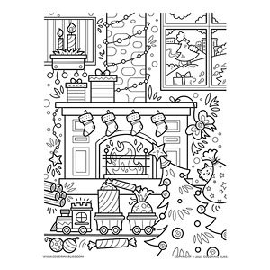 Christmas eve coloring page