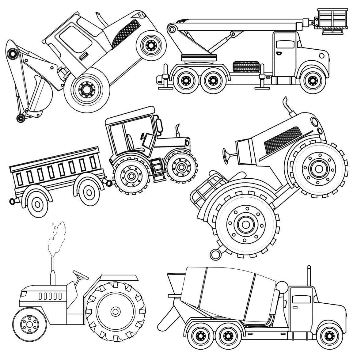 Free tractor trucks coloring pages made by teachers