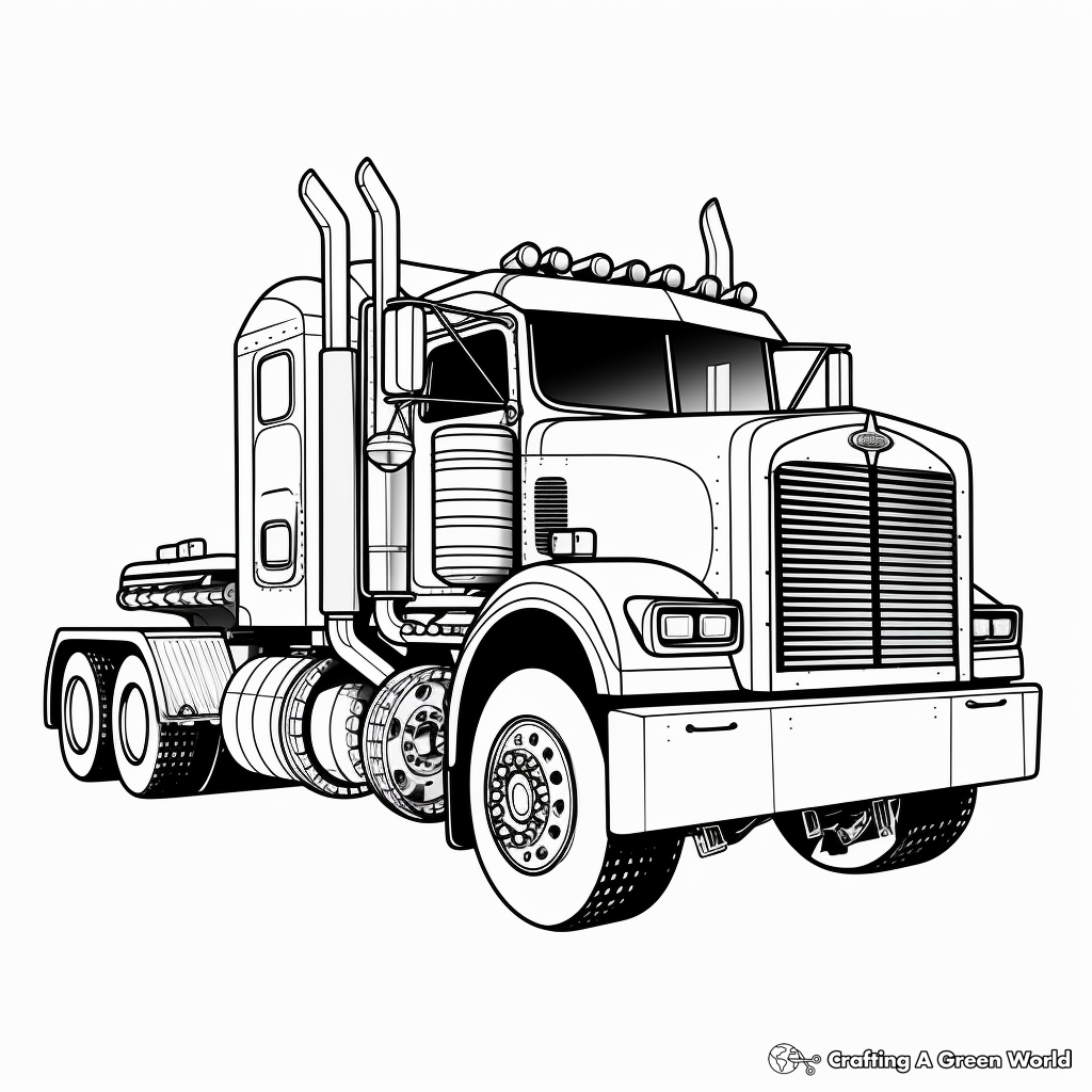 Semi truck trailer coloring pages