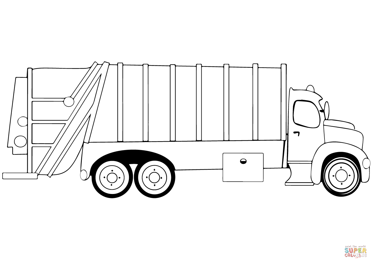 Garbage truck coloring page free printable coloring pages