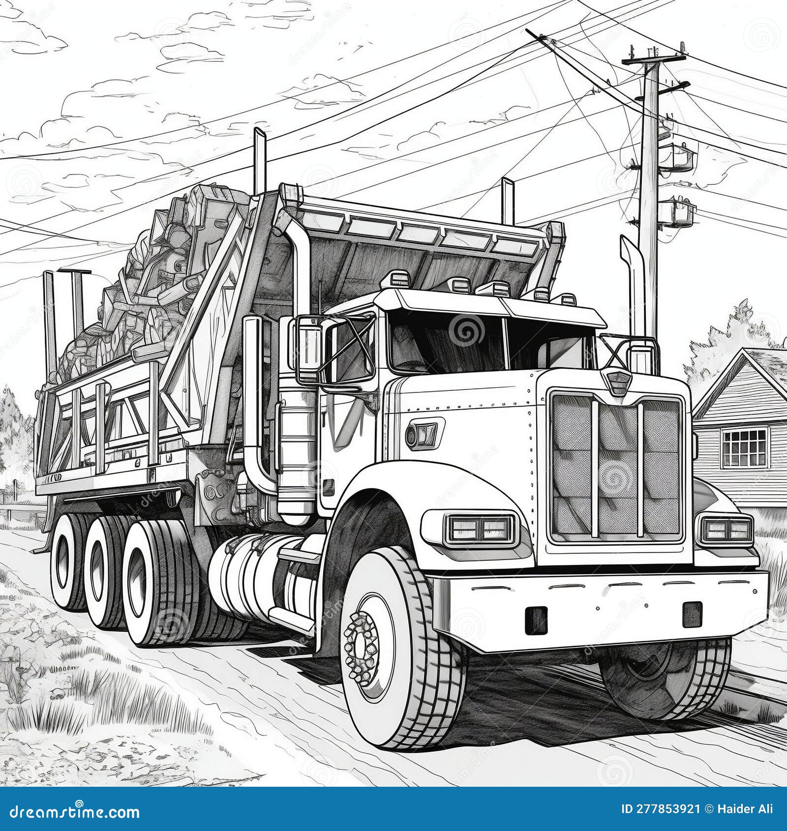 Coloring pages trucks stock illustrations â coloring pages trucks stock illustrations vectors clipart