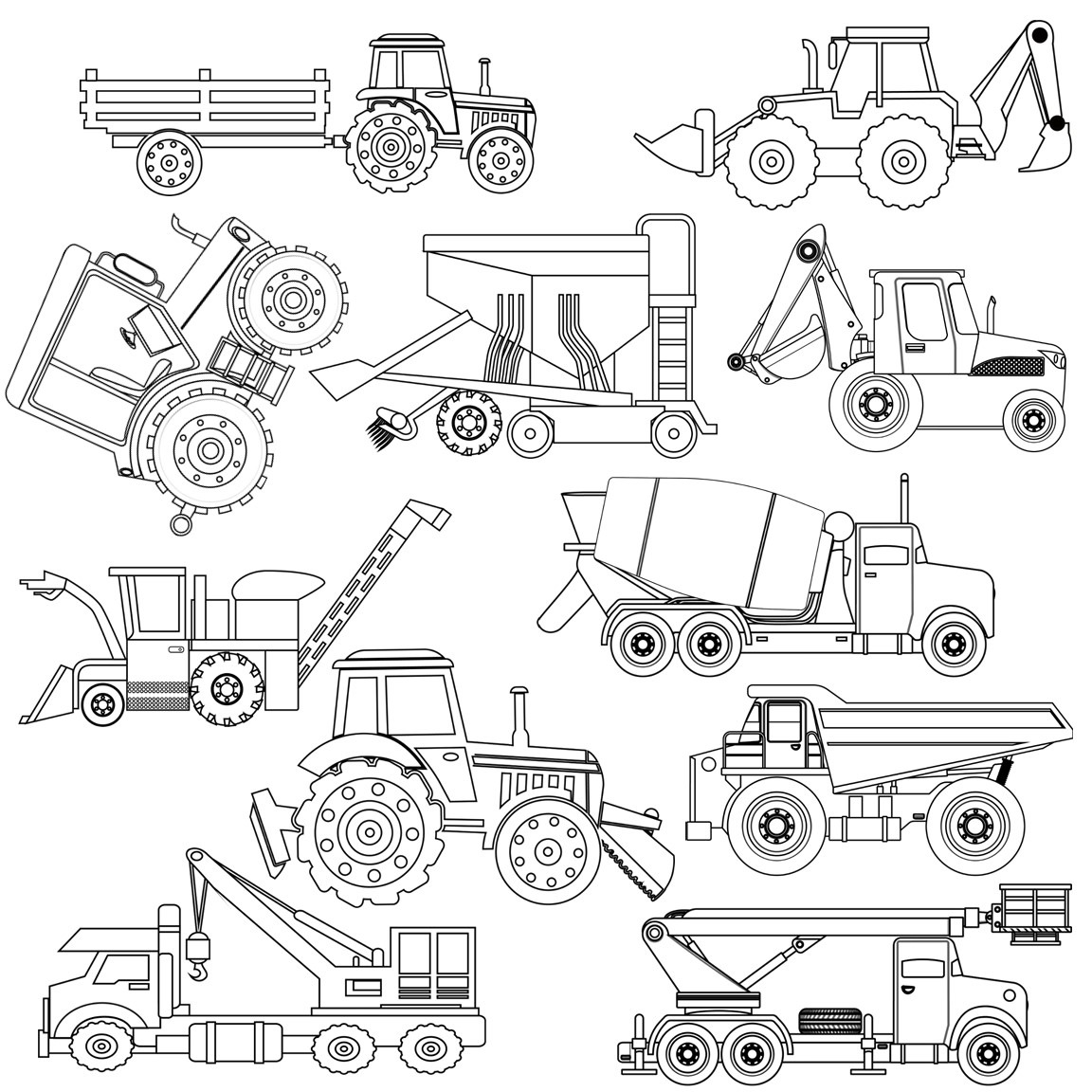 Tractor trucks coloring pages made by teachers