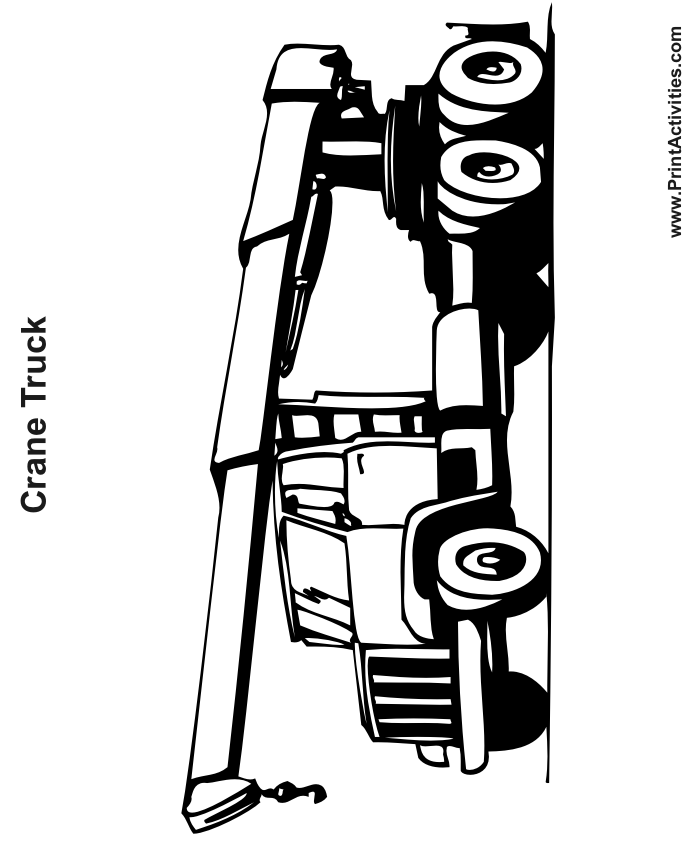 Truck coloring page crane truck