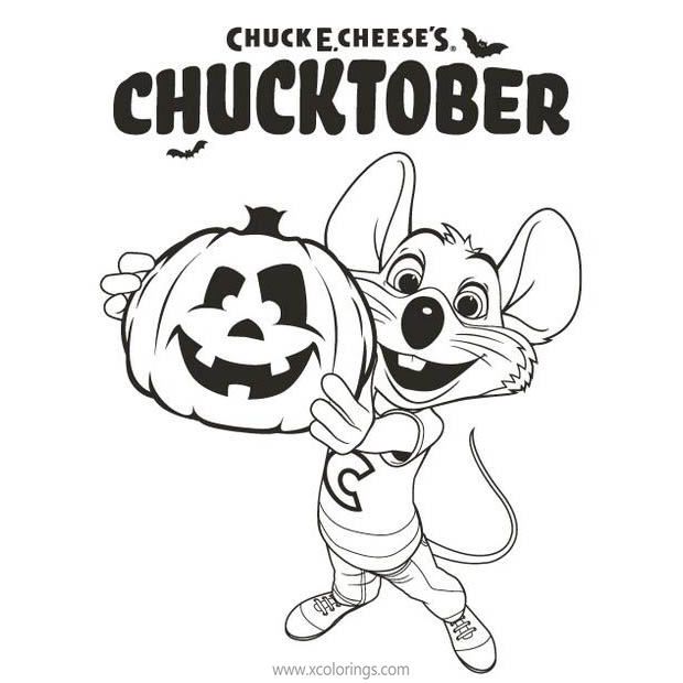 Chuck e cheese coloring pages halloween pumpkin