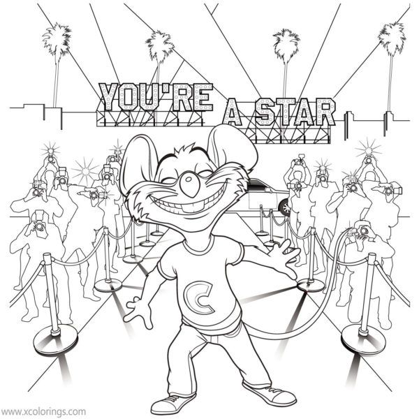 Chuck e cheese coloring pages characters