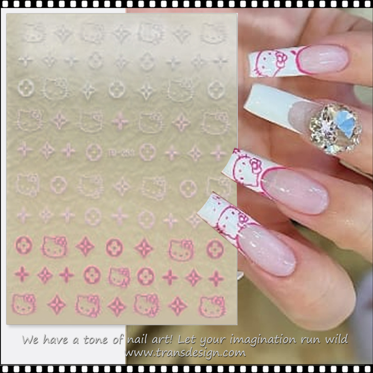 Nail sticker cartoon brands name hello kitty tb