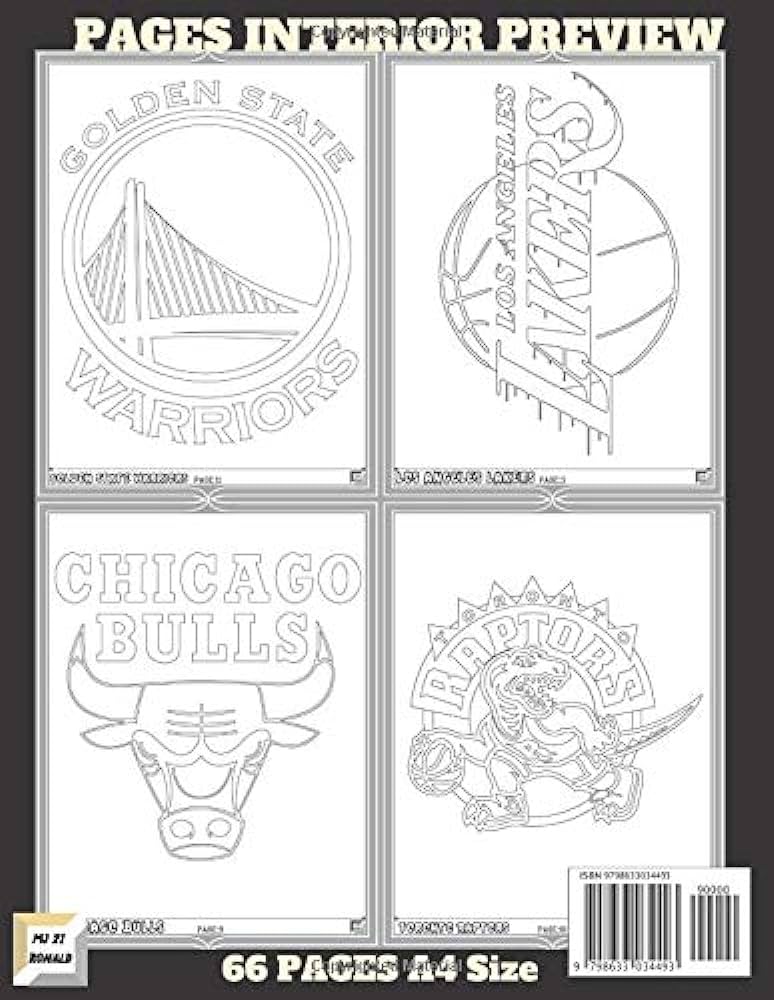 Nba all teams logos coloring book ultimate of nba all teams logos coloring pages fun for every age and stage basketball fans pages x inches