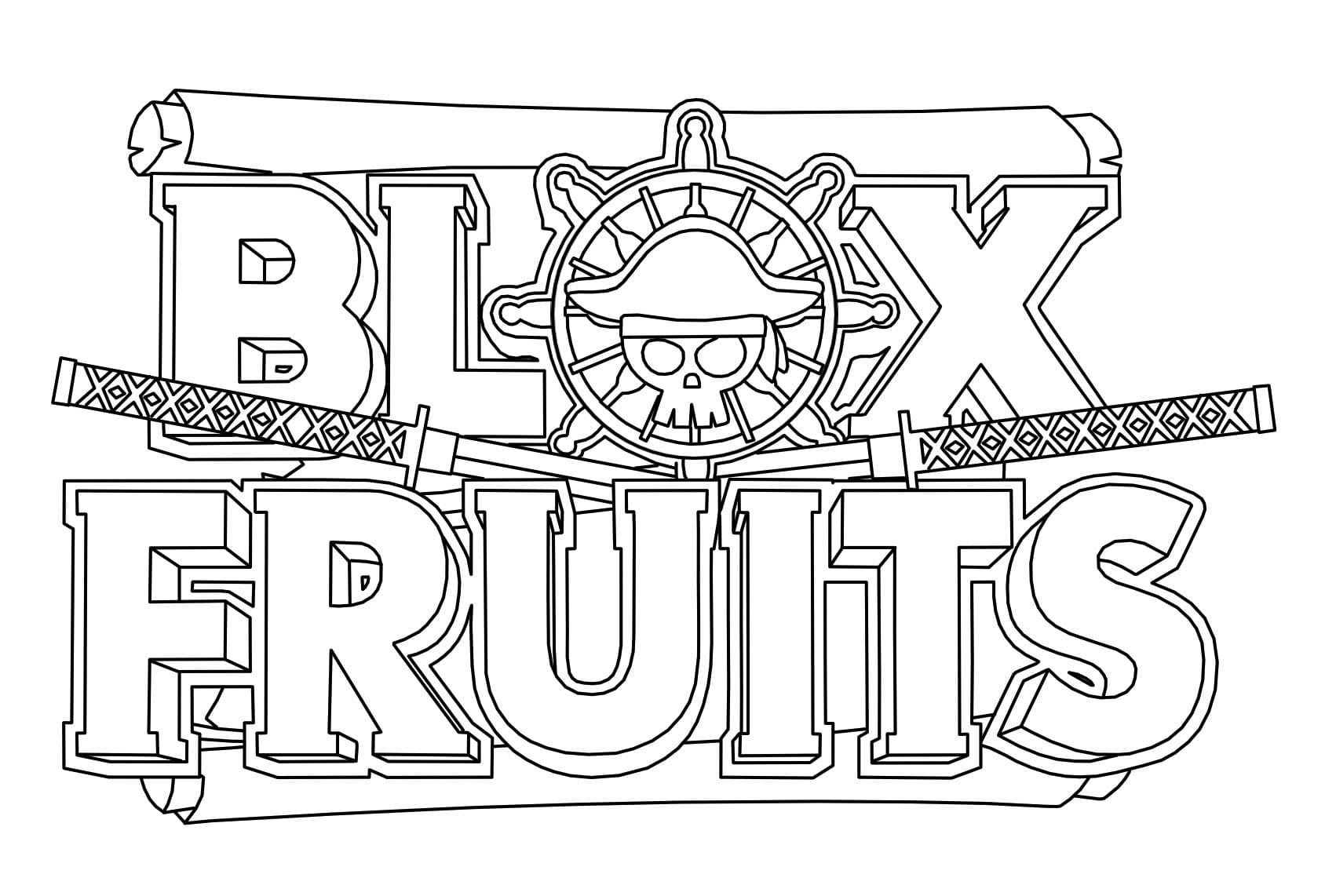 Blox fruits logo coloring page