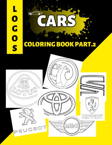 Cars logos coloring book part colouring for kids from to years old by alice gadenham