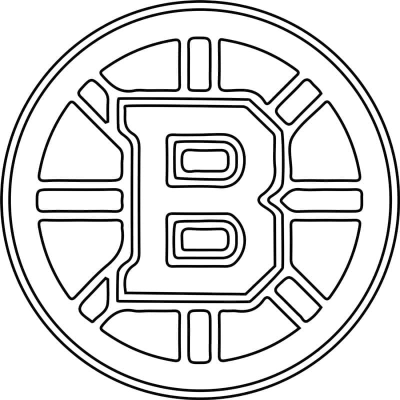 Boston bruins logo coloring page