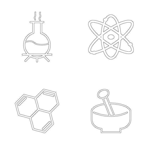 Premium vector coloring pages chemistry logo