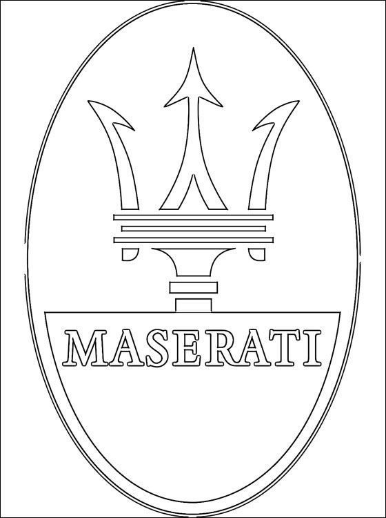 Maserati logo coloring page car logos maserati coloring pag