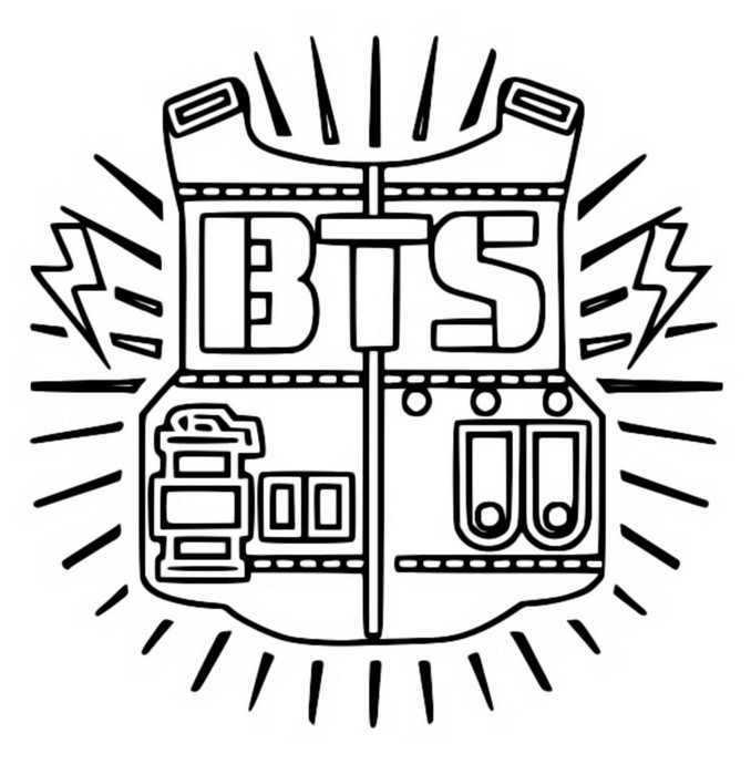 Coloring page bts logo beyond the scene