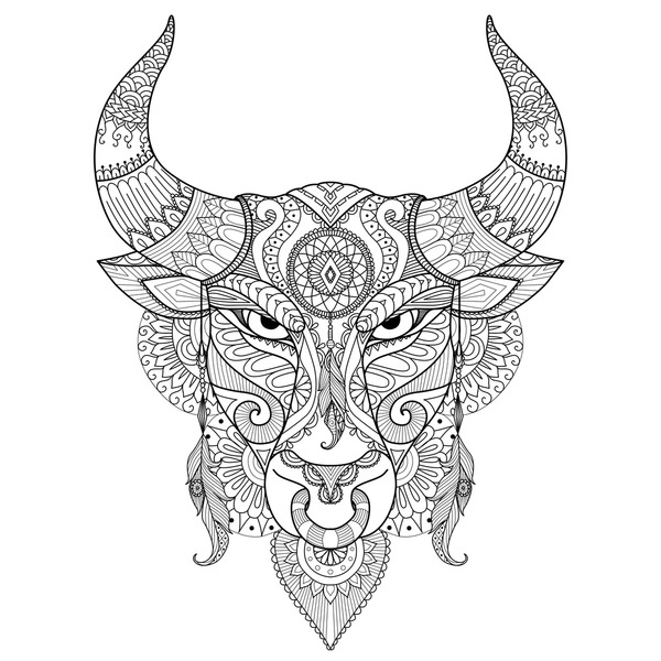 Bufalo dibujo mandala royalty