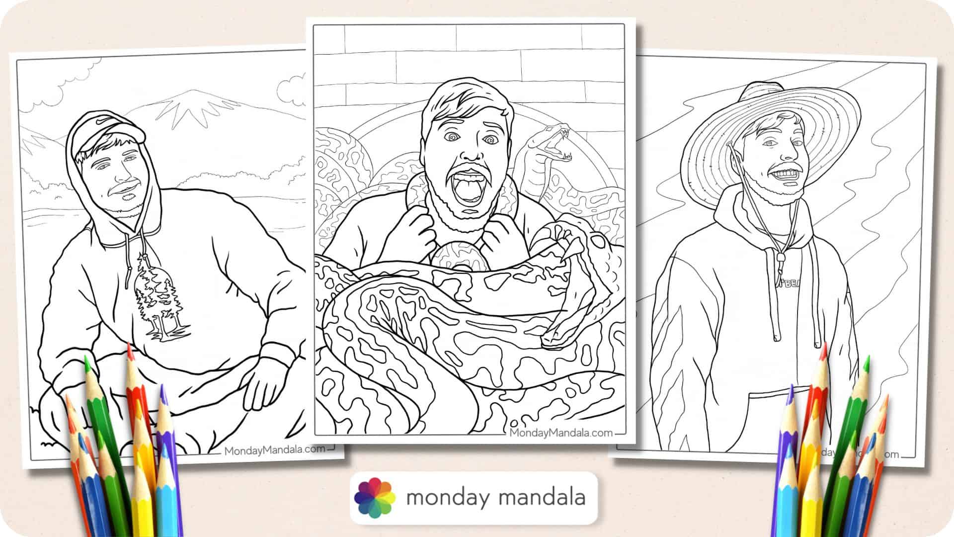 Mr beast coloring pages free pdf printables