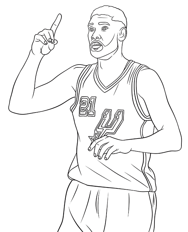 Tim duncan coloring page nba legends