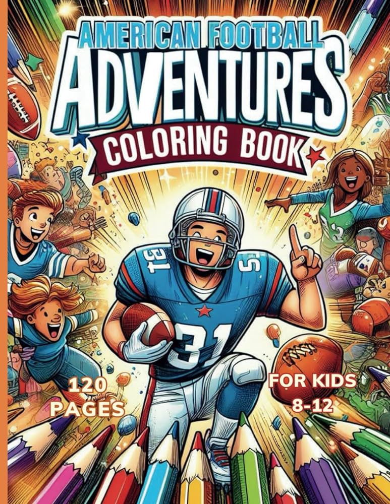 American football adventures coloring book for kids