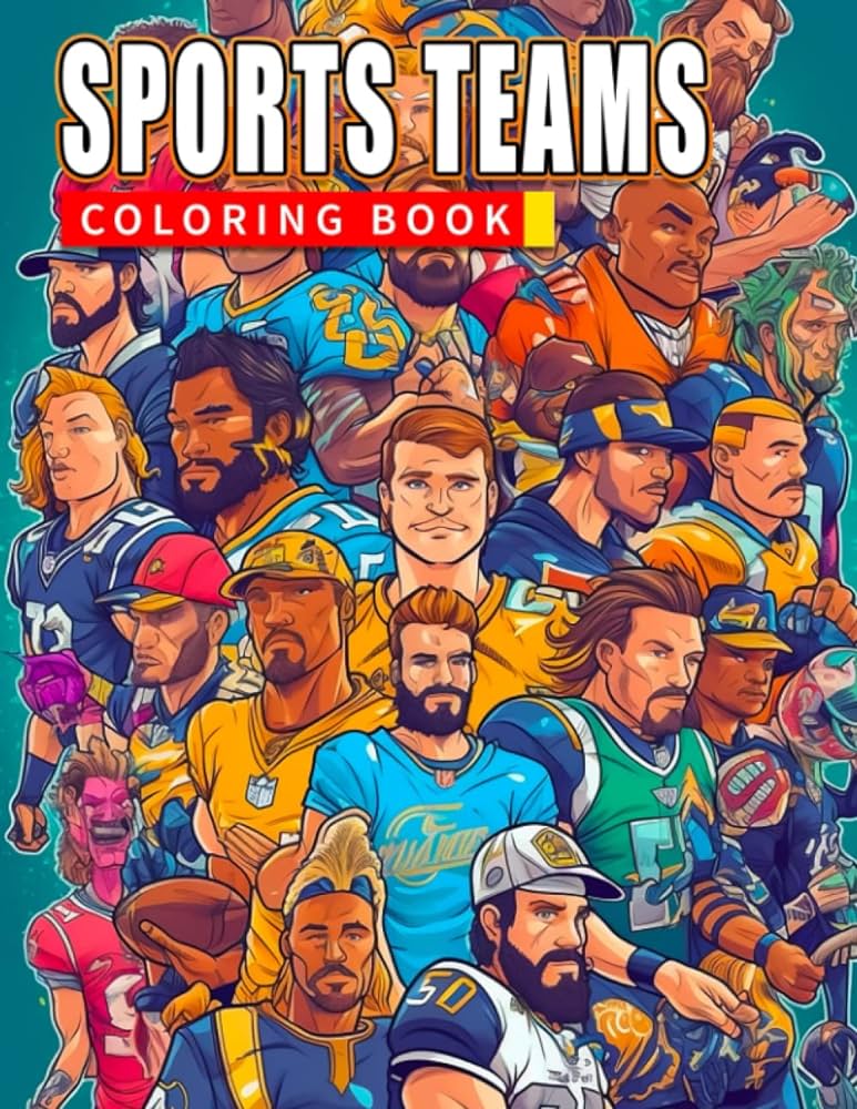 Sports superstars a global coloring journey a coloring book for adults featuring logos and mascots of popular sports teams worldwide campbell diana libros