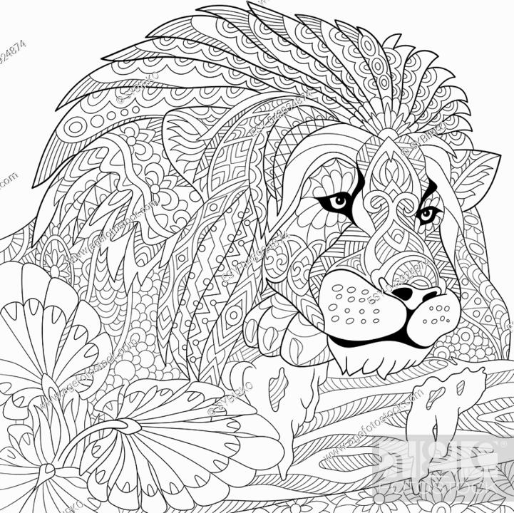 Zentangle stylized cartoon lion wild cat leo zodiac hand drawn sketch for adult antistrs foto de stock vector low budget royalty free pic y